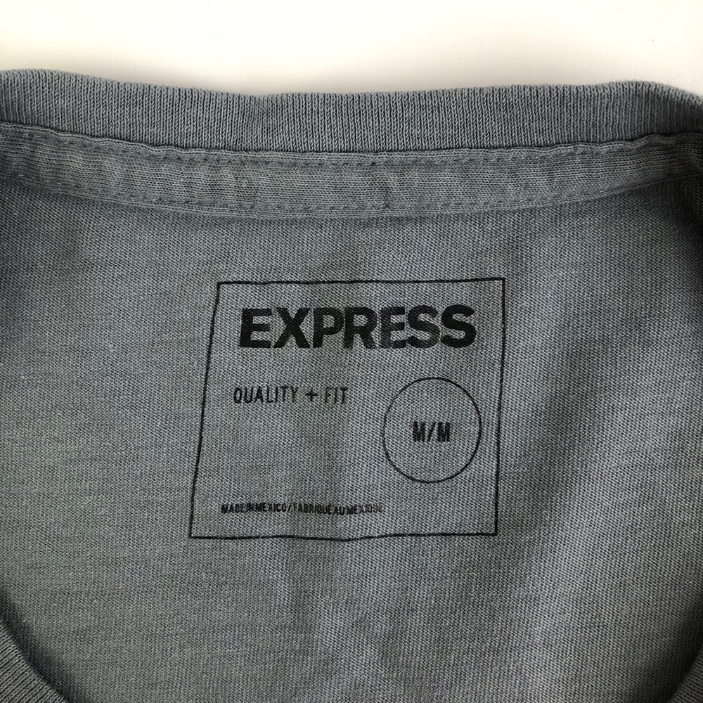 Express Grey Nyc Triangle Reflective Graphic Tee - image 5